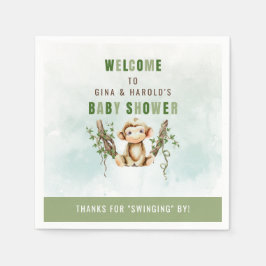 Monkey Baby Showpapier Napkins Serviette