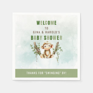 Monkey Baby Showpapier Napkins Serviette