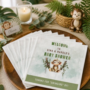 Monkey Baby Showpapier Napkins Serviette