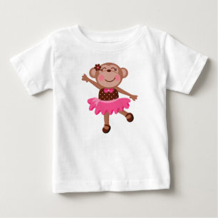 Monkey Ballerina Girly Baby Tutu Bodysuit T-shirt