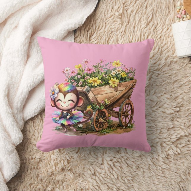 Monkey Ballerina Kissen (Decke)