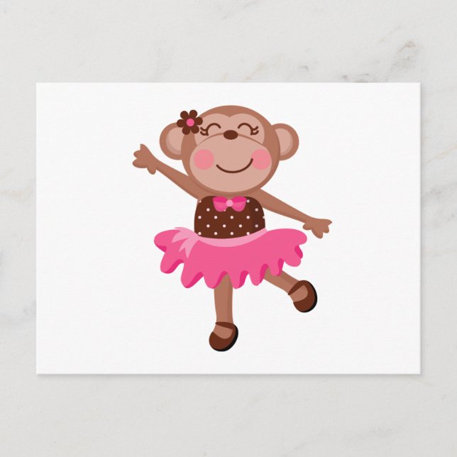 Monkey Ballerina Postkarte (Vorderseite)