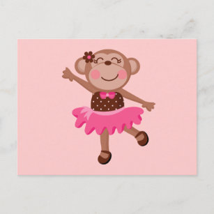 Monkey Ballerina Postkarte