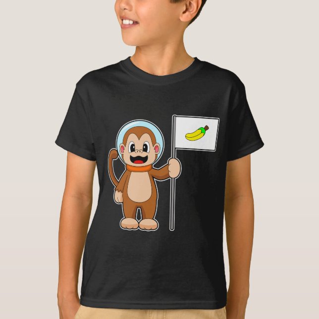 Monkey Banana Astronaut Space T-Shirt (Vorderseite)