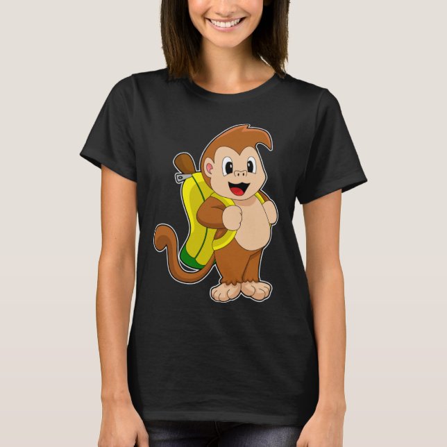 Monkey Banana Backpack T-Shirt (Vorderseite)