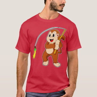 Monkey Banana Fisher Fishing T-Shirt