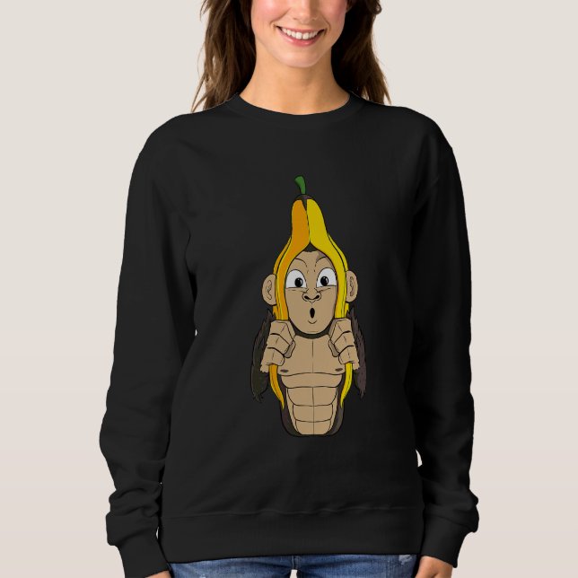 Monkey Banana Spaß Sweatshirt (Vorderseite)