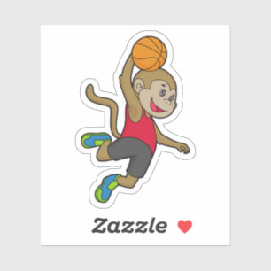 Monkey Basketball-Spieler Basketball Aufkleber