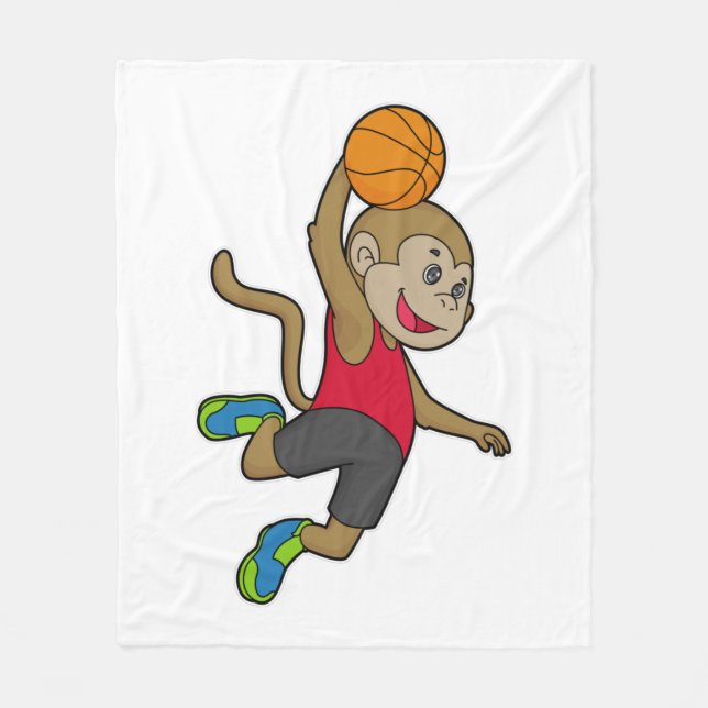 Monkey Basketball-Spieler Basketball Fleecedecke (Vorderseite)