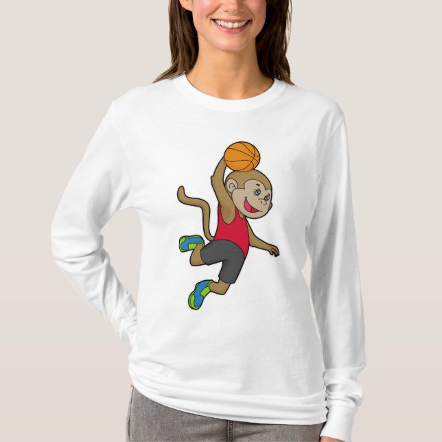 Monkey Basketball-Spieler Basketball T-Shirt (Vorderseite)