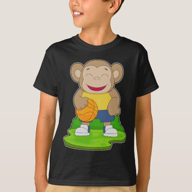 Monkey Basketball-Spieler Basketball T-Shirt (Vorderseite)