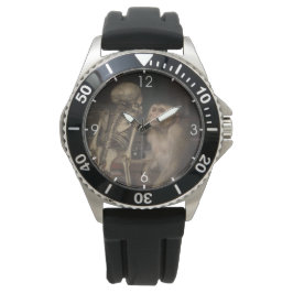 Monkey Before a Skeleton (von Gabriel von Max) Armbanduhr