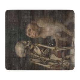 Monkey Before a Skeleton (von Gabriel von Max) Schneidebrett