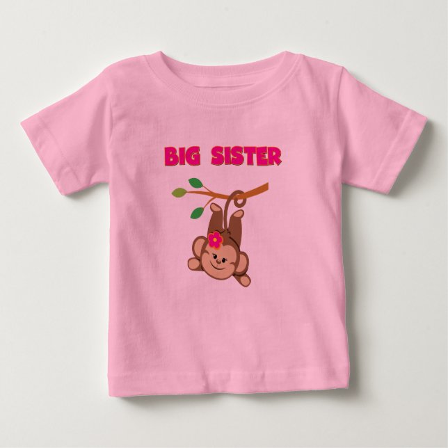 Monkey Big Sister Baby T-shirt (Vorderseite)