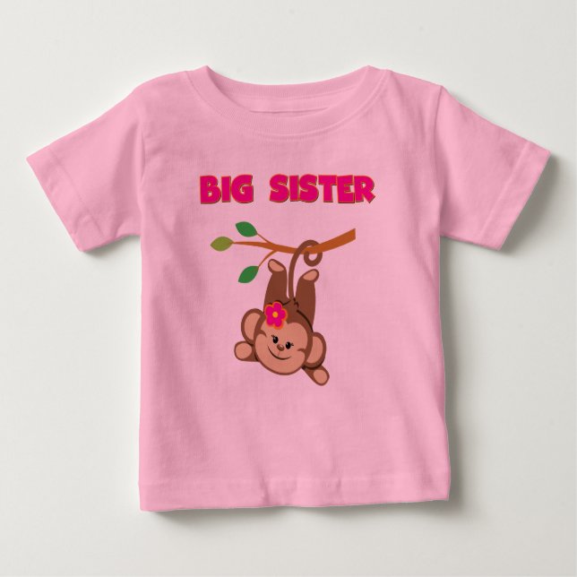 Monkey Big Sister Baby T-shirt (Vorderseite)