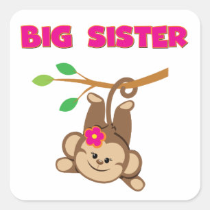 Monkey Big Sister Quadratischer Aufkleber