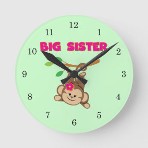 Monkey Big Sister Runde Wanduhr