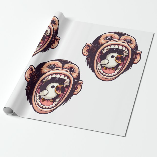 Monkey Bird Geschenkpapier (Ungerollt)