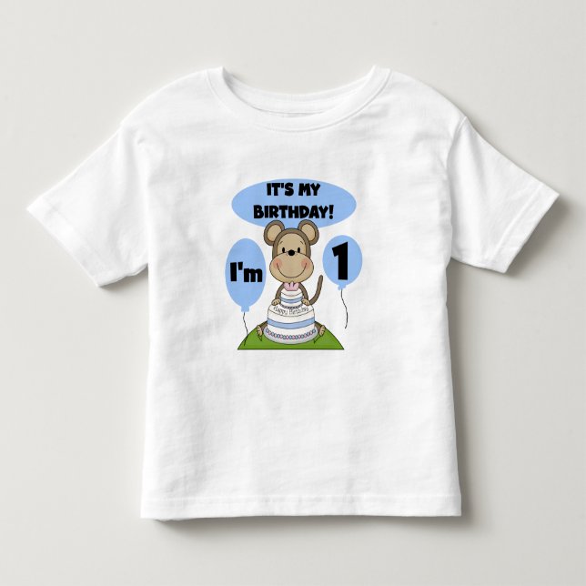 Monkey Birthday Boy 1. Kleinkind T-shirt (Vorderseite)