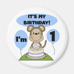 Monkey Birthday Boy 1. Magnet