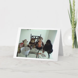 Monkey Birthday Cake Karte