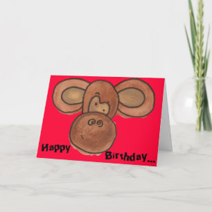 Monkey Birthday Card Karte