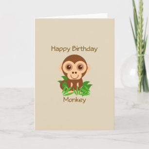 Monkey Birthday Card Karte