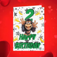 Monkey Birthday Card