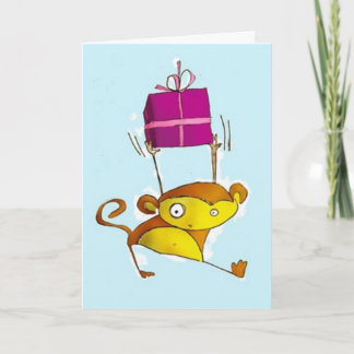 Monkey Birthday Card Karte