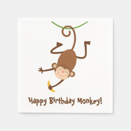 Monkey Birthday Napkins Serviette