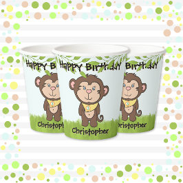 Monkey Birthday Pappbecher
