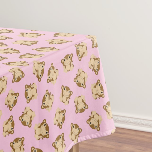 Monkey Birthday Party Pink Tischdecke (Beispiel)