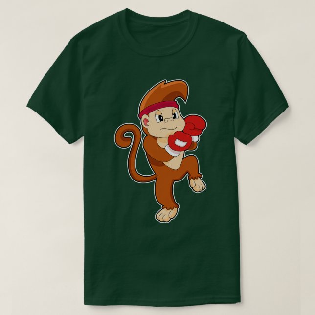 Monkey Boxer Boxhandschuhe T-Shirt (Design vorne)