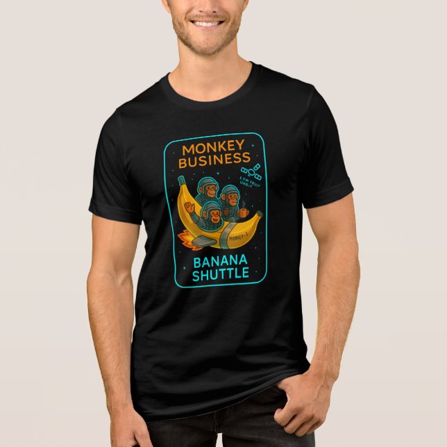 Monkey Business Banana Shuttle Shirt – Funny Space (Vorderseite)