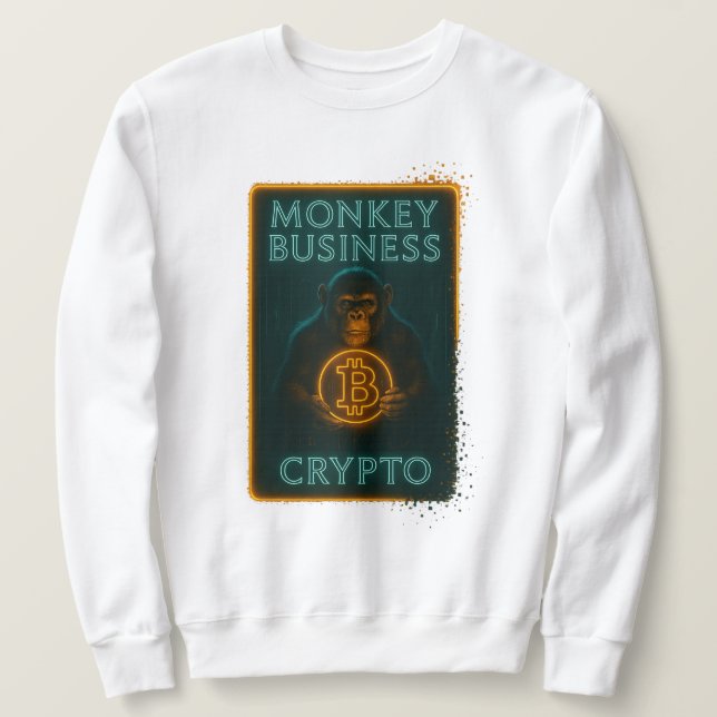 Monkey Business Crypto-Shirt – Bitcoin Sweatshirt (Design vorne)