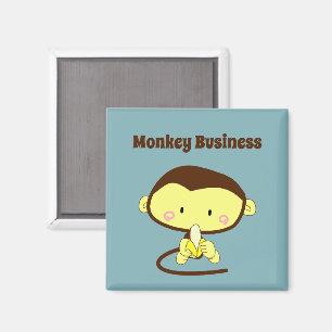 Monkey Business Funny Cartoon Affendesign Magnet