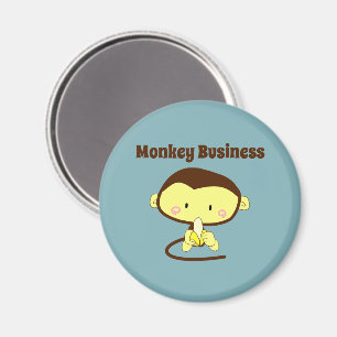 Monkey Business Funny Cartoon Affendesign Magnet