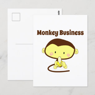 Monkey Business Funny Cartoon Affendesign Postkarte