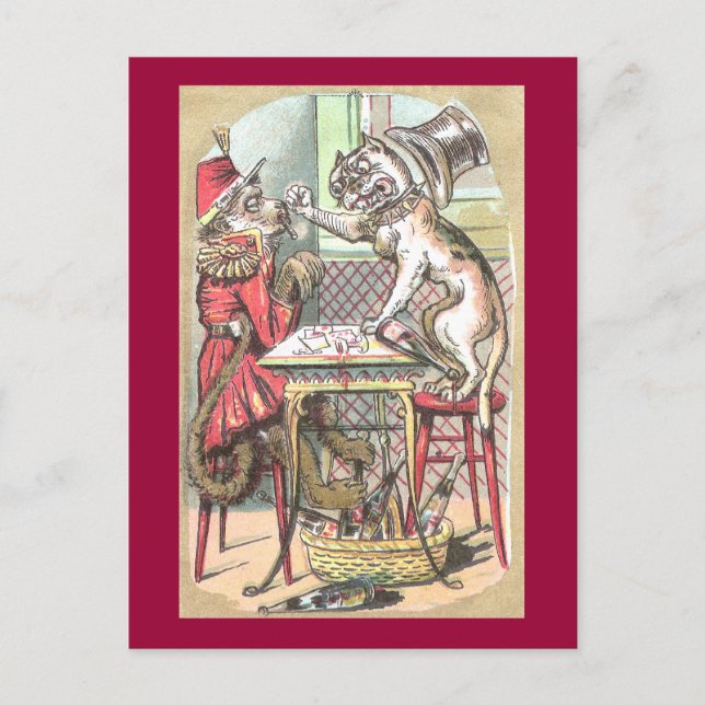 Monkey Card Cheat Says Bulldog Postkarte (Vorderseite)