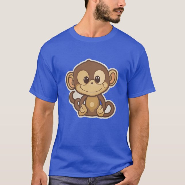 Monkey cartoon animal retro T-Shirt (Vorderseite)