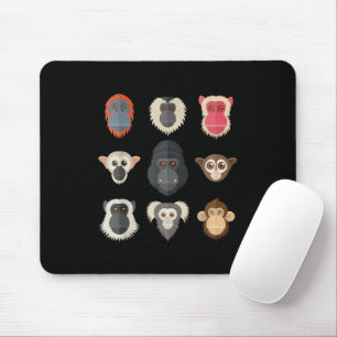 Monkey Chimpanzee Gorilla Spider Affen Eichhörnche Mousepad