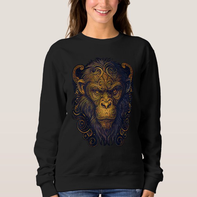 Monkey Chinese Zodiac Animal Horoscope Astrology Sweatshirt (Vorderseite)