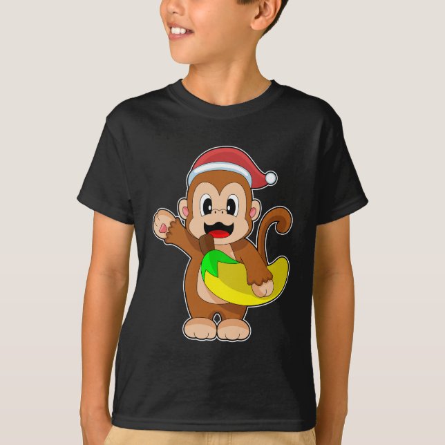 Monkey Christmas Banana T-Shirt (Vorderseite)