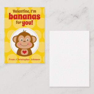 Monkey Classroom Valentine Karten für Kinder
