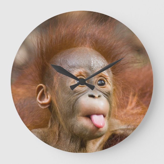 Monkey Clock Große Wanduhr (Vorderseite)