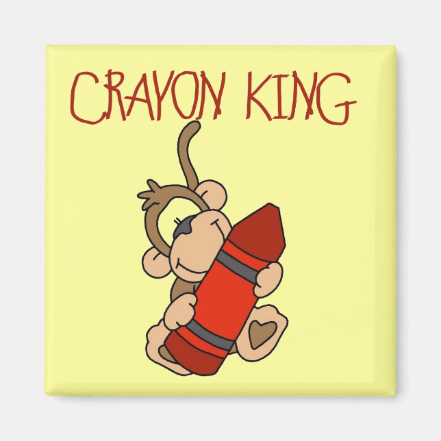 Monkey Crayon King Tshirts und Geschenke Magnet (Vorne)