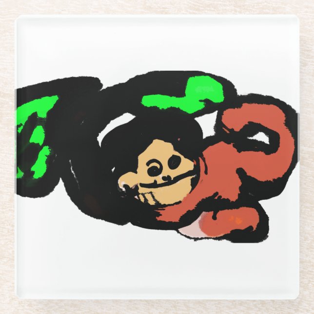 Monkey cute  glasuntersetzer (Vorderseite)