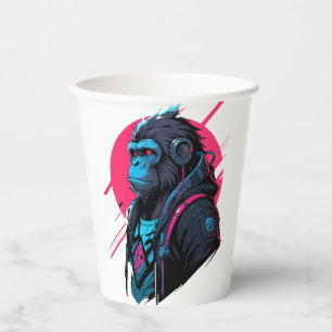 Monkey Cyberpunk Pappbecher