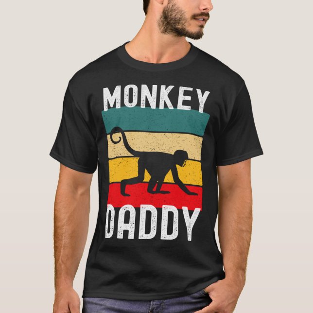 Monkey Daddy Vintag Retro Monkey Ape T-Shirt (Vorderseite)