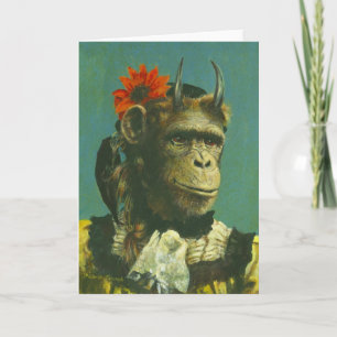 Monkey Demon Greetings Card Karte